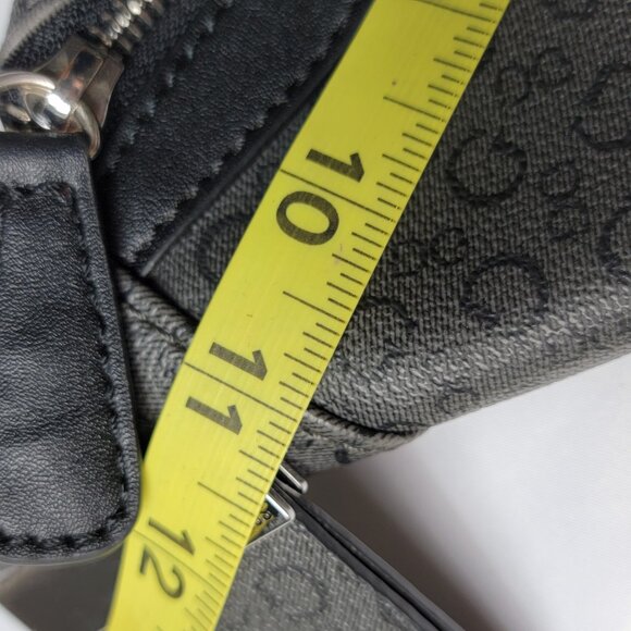 Guess Monogram Fanny Pack Waist Bag Gray 11"x6" Silver Tone Hardware - Picture 11 of 12